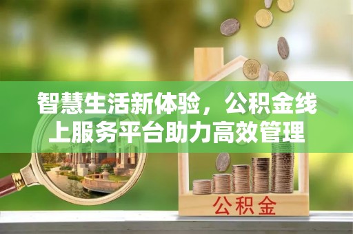西昌智慧生活新体验，公积金线上服务平台助力高效管理