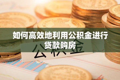 西昌如何高效地利用公积金进行贷款购房